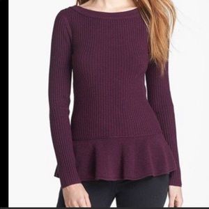 Tory Burch Ramona Peplum Sweater Size M, Authentic